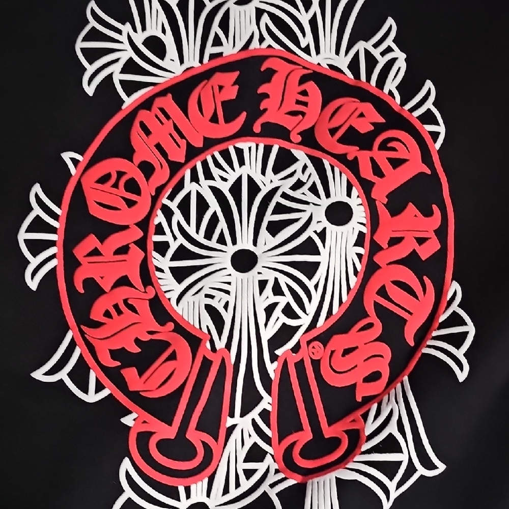 Chrome Hearts Black Tee with Red and White Design - Picture 13 of 16